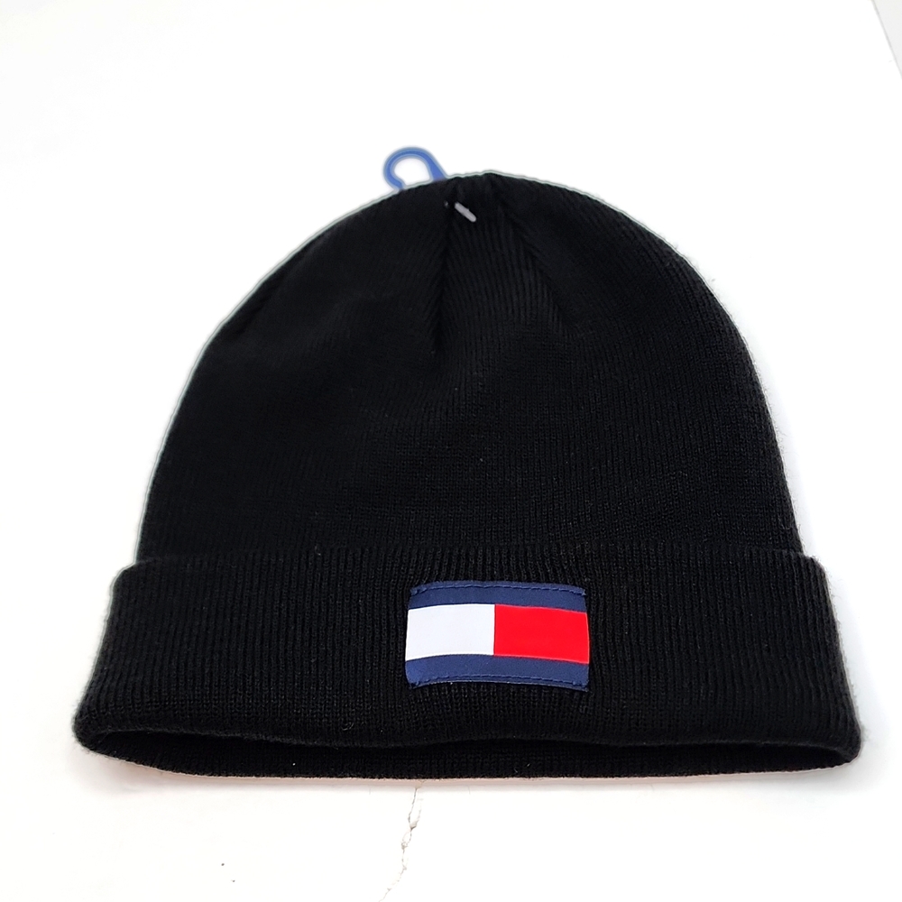 TOMMY HILFIGER HAT BEANIE , BLACK, UNISEX - Picture 5 of 8